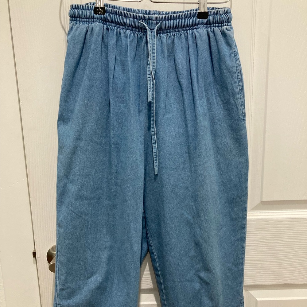 Vintage high waisted denim wide leg pants